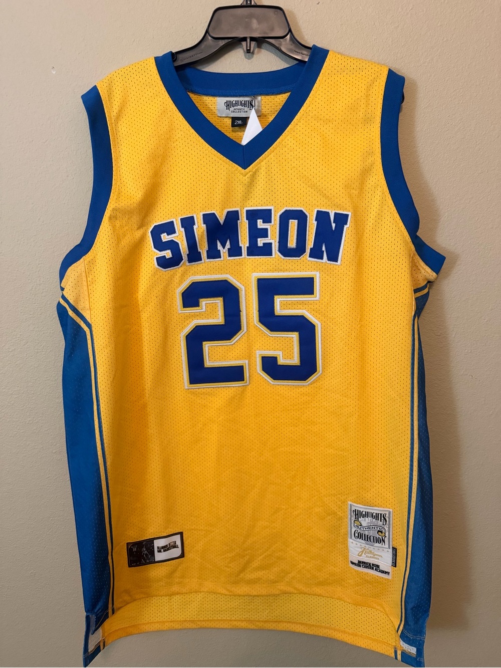 Simeon #25 Yellow & Blue Basketball Jersey